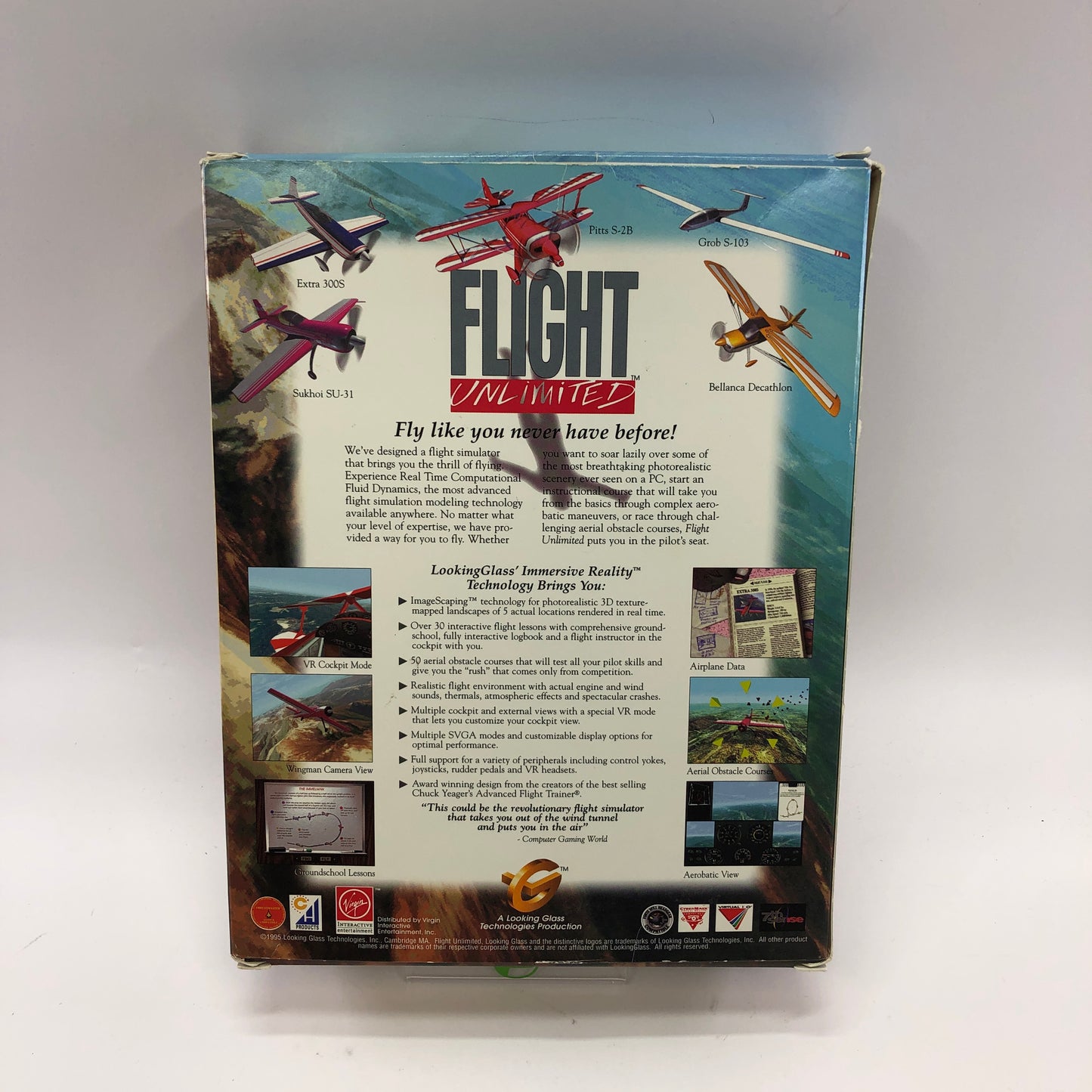 Flight Unlimited (PC, 1995) Complete in Original Box, w/ All Inserts, CIB