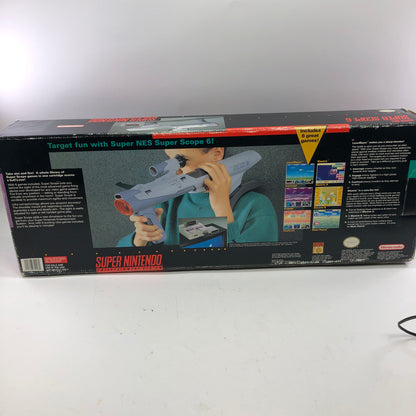 Super Nintendo Super Scope 6 Controller SNS-013 Gray Complete w Original Box 