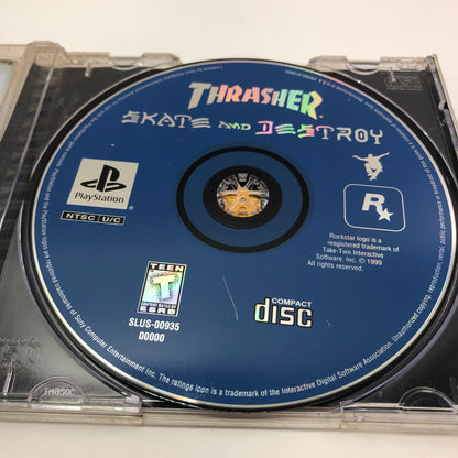 Thrasher Skate and Destroy (Sony PlayStation 1 PS1, 1999) CIB Tested and Working