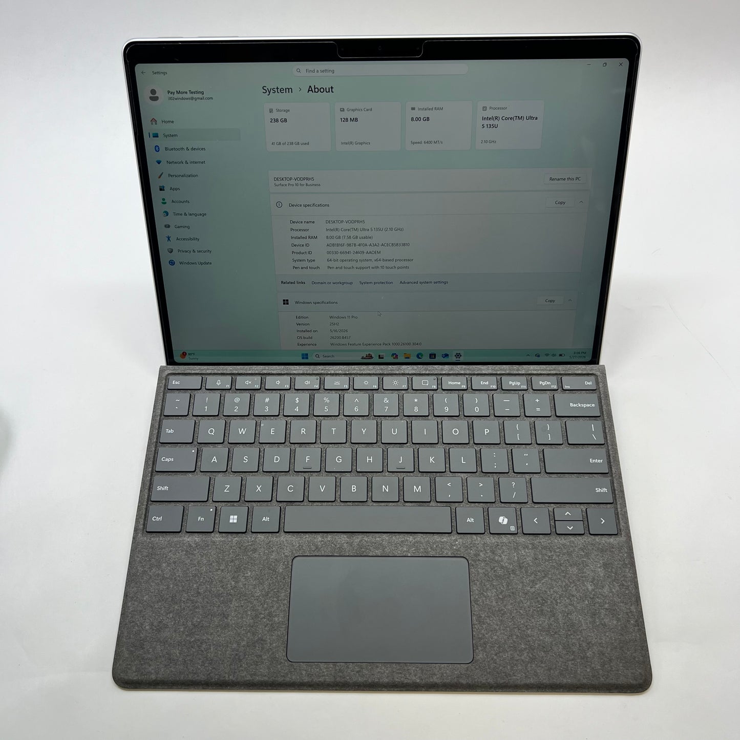 Microsoft Surface Pro 10 for Business 2079 13" Core Ultra 5 135U 2.1GHz 8GB RAM