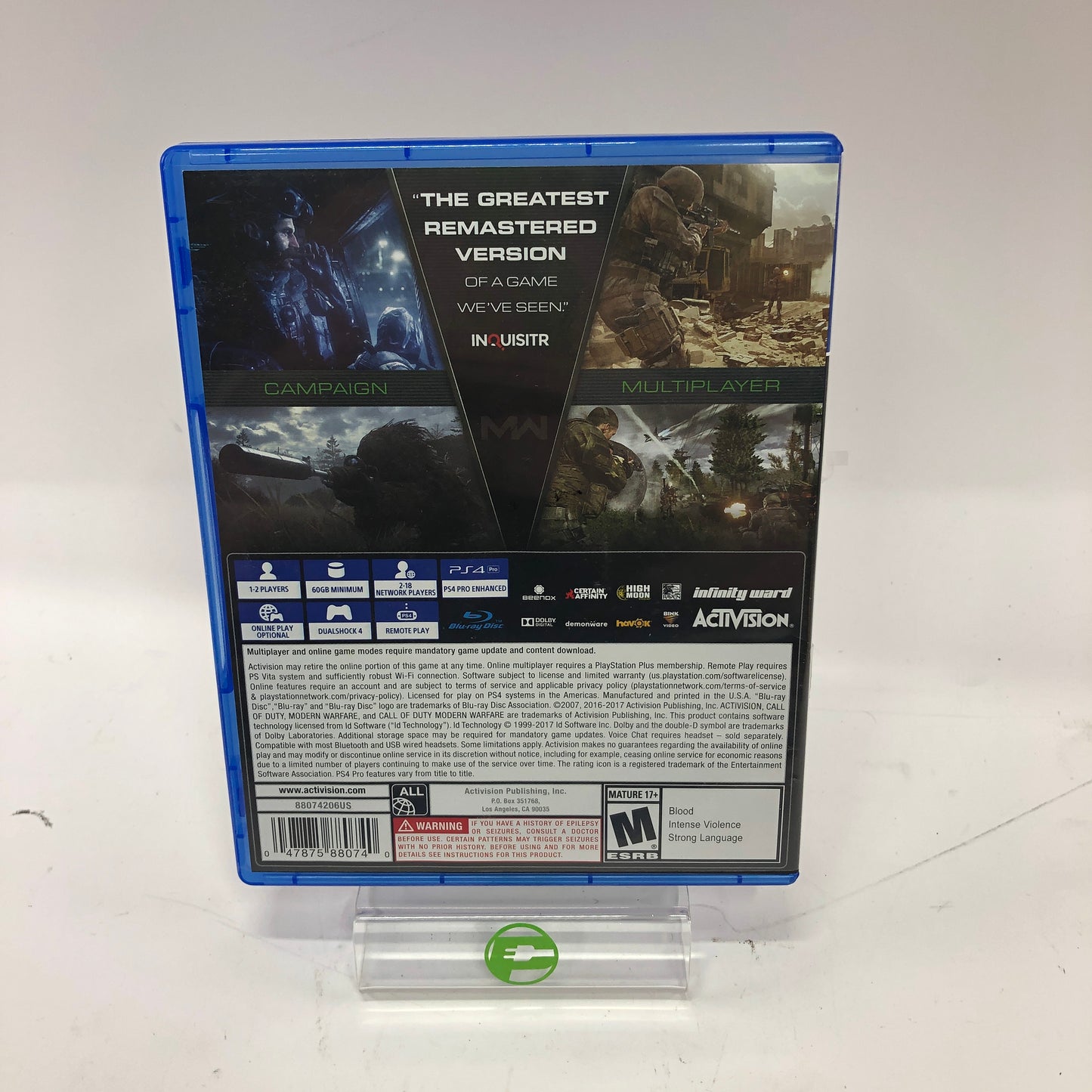 Call of Duty: Modern Warfare Remastered (Sony PlayStation 4 PS4, 2017) CIB