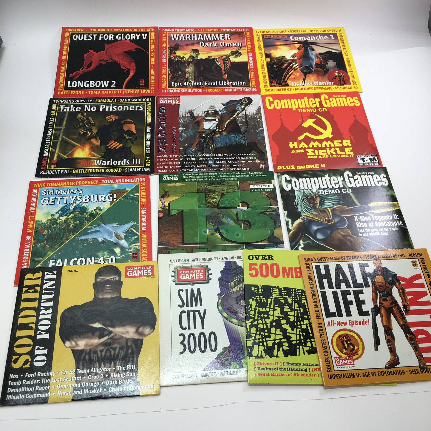 Lot of 13 PC Game Demo Discs [Nox, Alpha Centauri, Kings Quest and More]