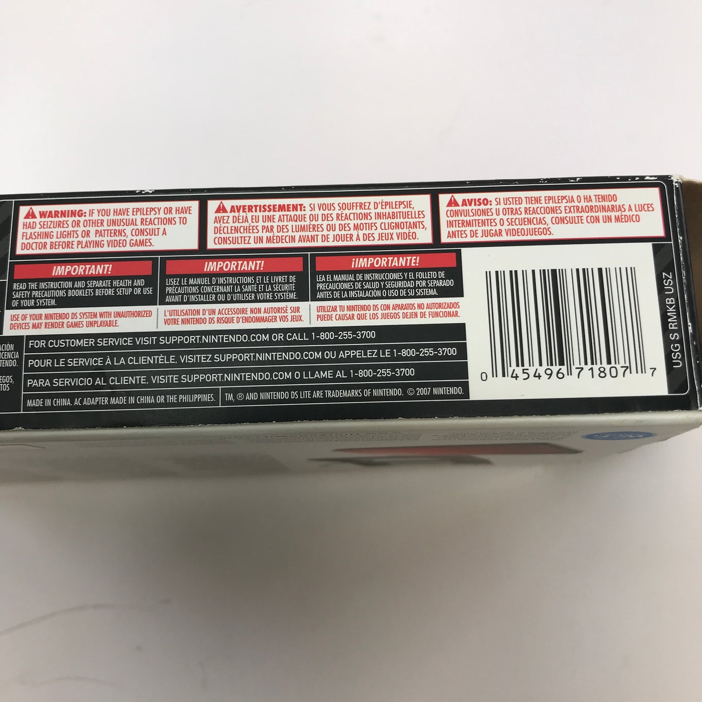 Nintendo DS Lite Handheld Game Console Only USG-001 Red w Original Box