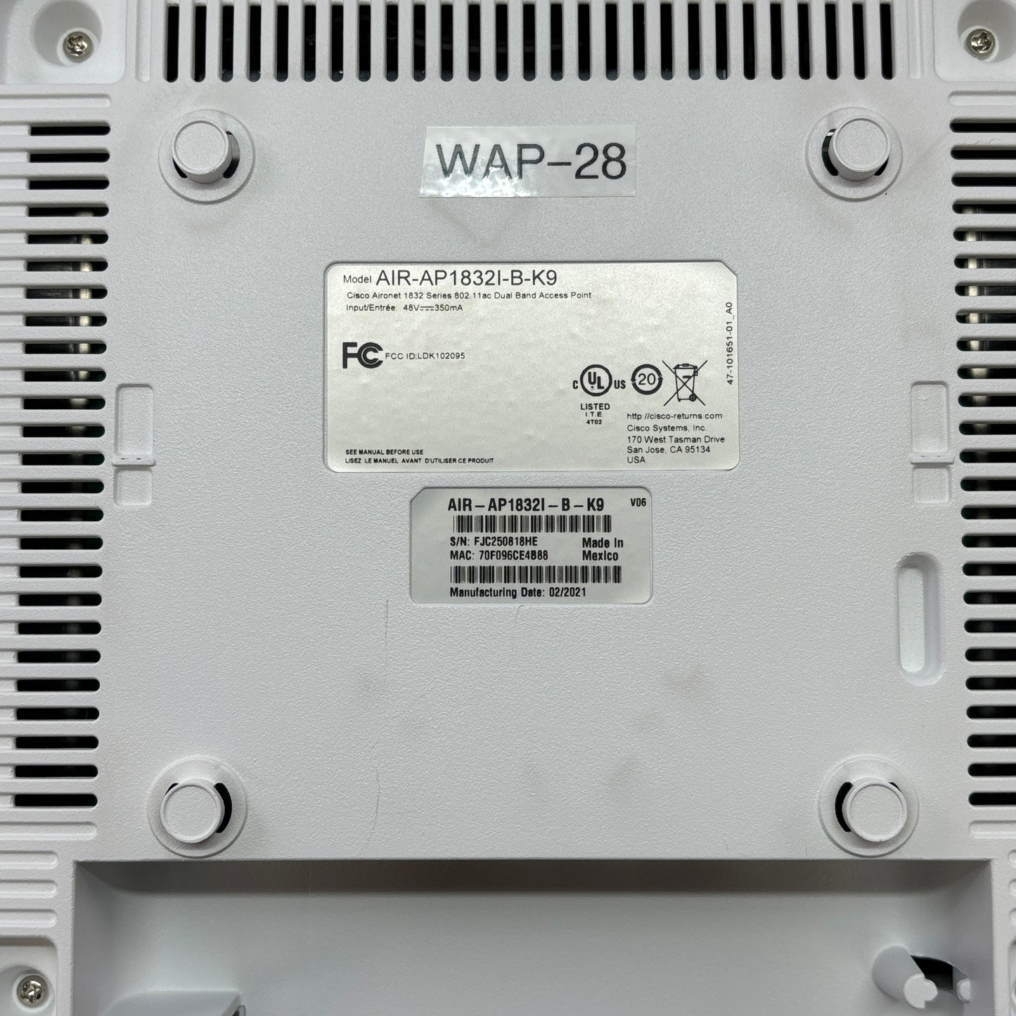 Lot of 2 Cisco Aironet 1830 Wireless Access Point AP1832-B-K9