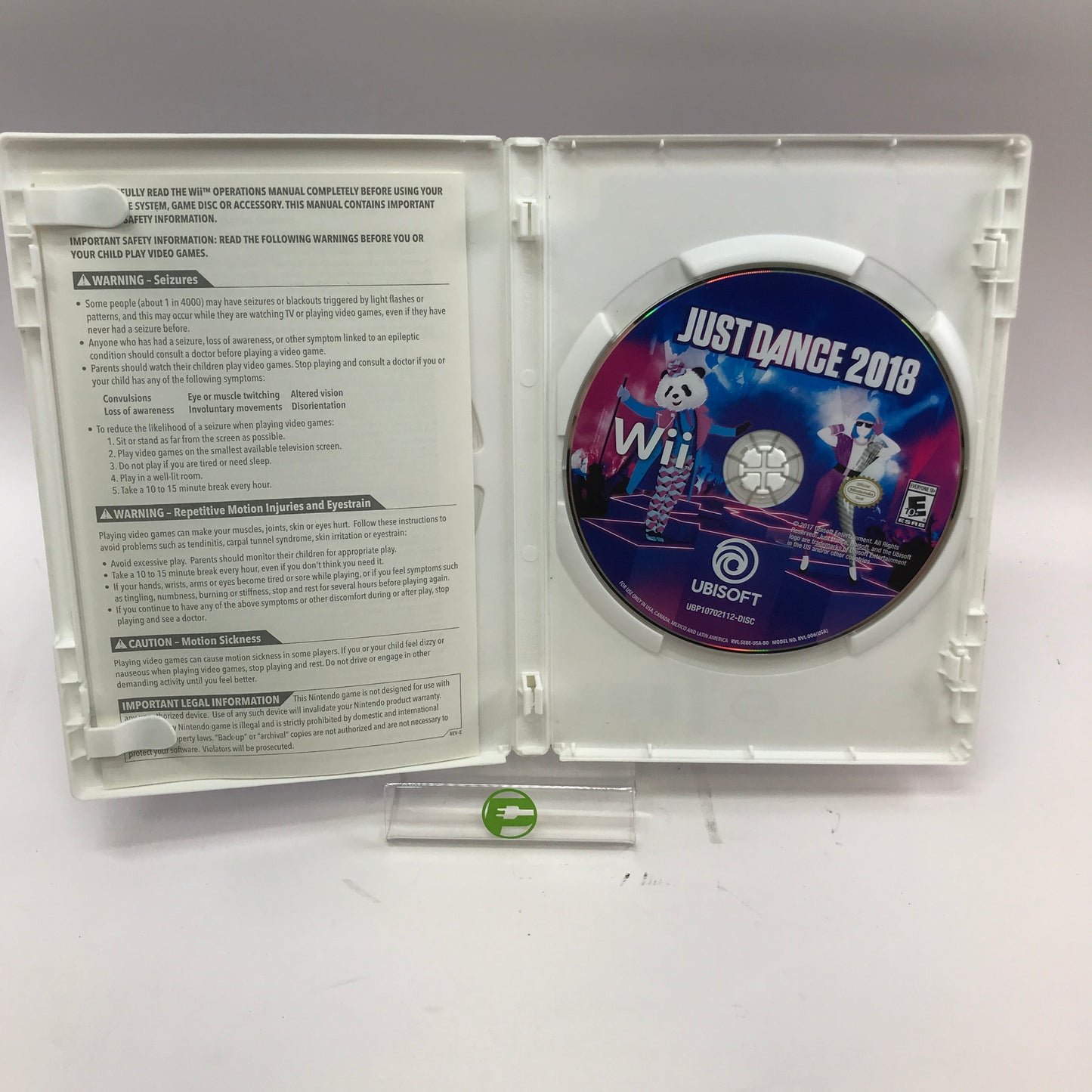 Just Dance 2018 (Nintendo Wii, 2017) No Manual