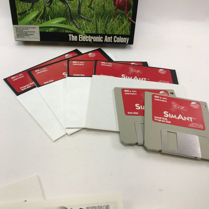 SimAnt (PC, 1991) Maxis Big Box w All Floppy Disks and Manuals