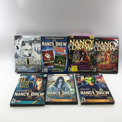 Lot of 7 Nancy Drew Mystery Games [#8, 11, 14-16, 18, 23 and Secrets Can Kill]