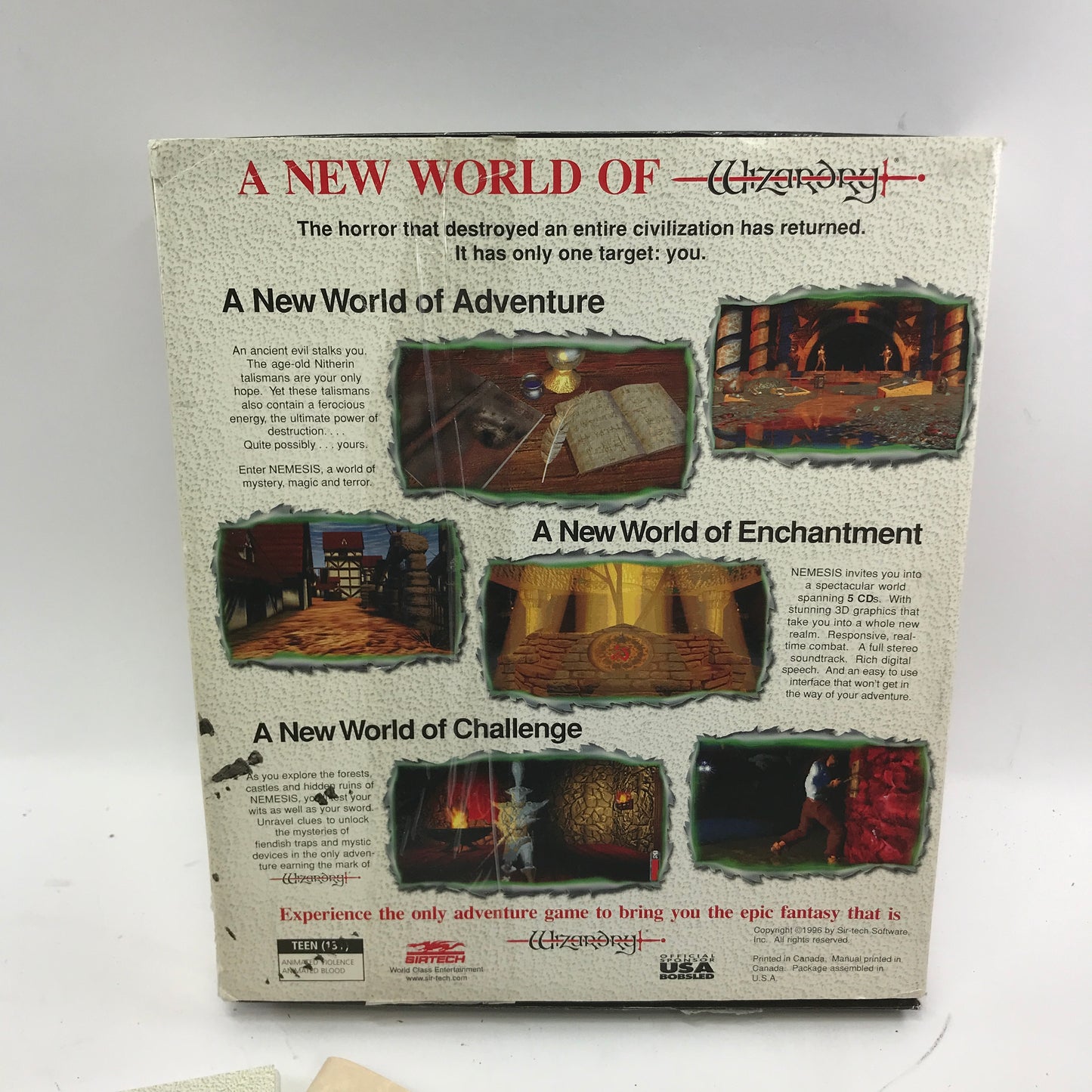The Wizardry Adventure Nemesis (PC, 1996) Complete in Original Box w Manuals CIB