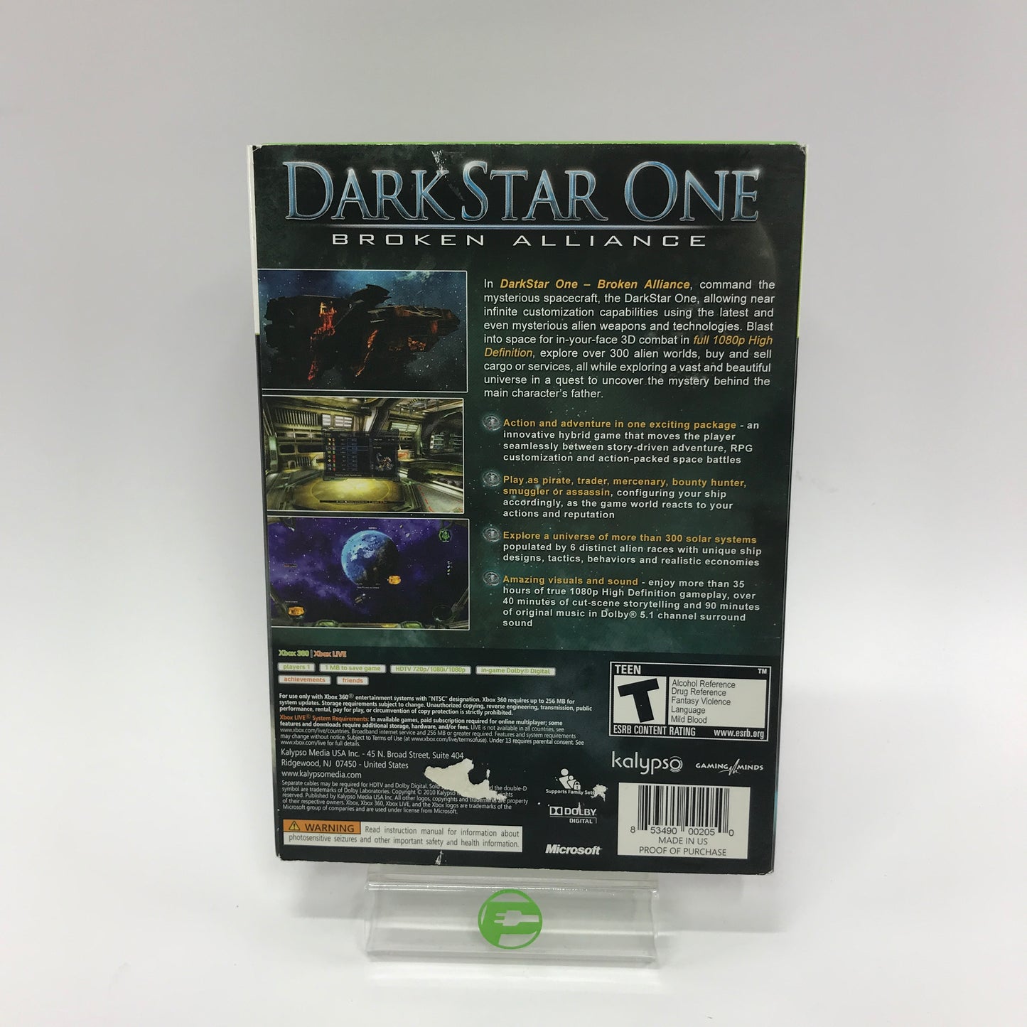 DarkStar One: Broken Alliance (Microsoft Xbox 360, 2010) CIB w Dust Cover