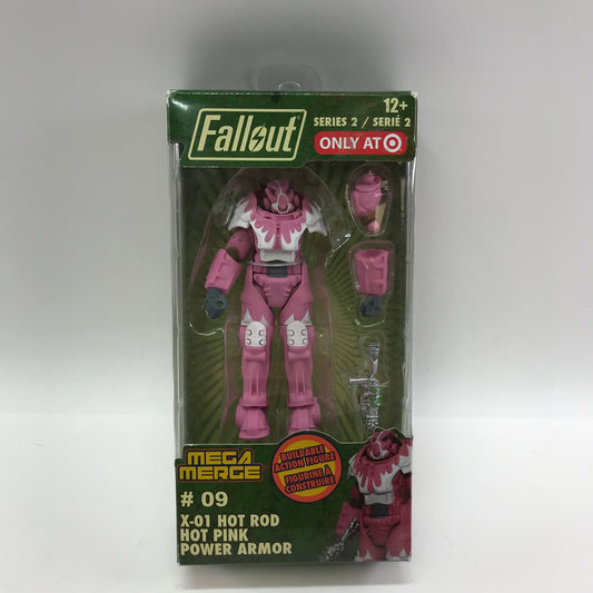 Fallout Mega Merge #09 X-01 Hot Rod Hot Pink Power Armor Buildable Action Figure