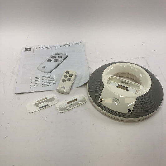 JBL On-Stage II Portable Party Speaker White 6317 w Remote and Remote Manual
