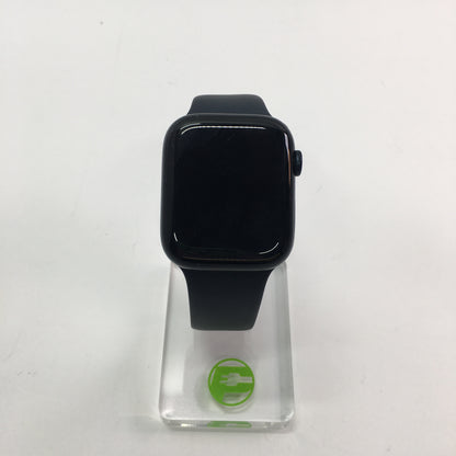 GPS Only Apple Watch Series 8 45MM Black Aluminum Blue Sport Band NVS