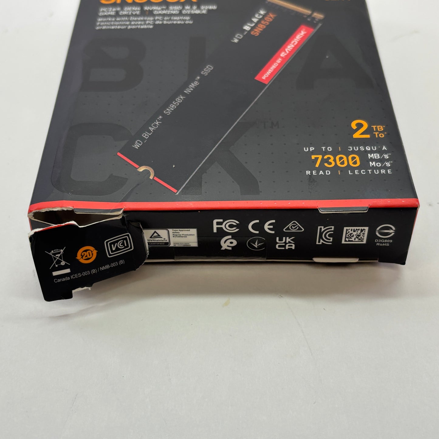 New SanDisk 2280mm Black SN850X 2TB M.2 NVMe Gen 4.0 x 4 SSD WDBB9G0020BNC-WRWM