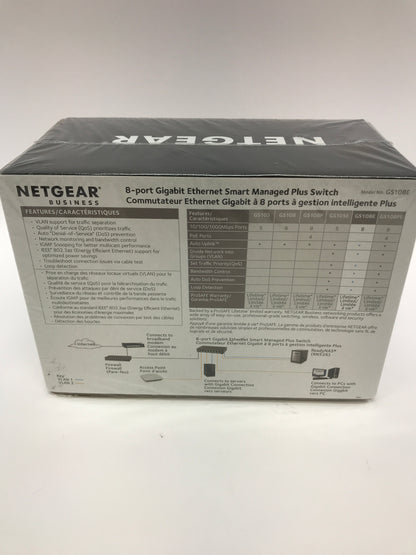 New Netgear Gigabit Ethernet Switch, 8 port 8-Port Gigabit Managed Switch GS108E