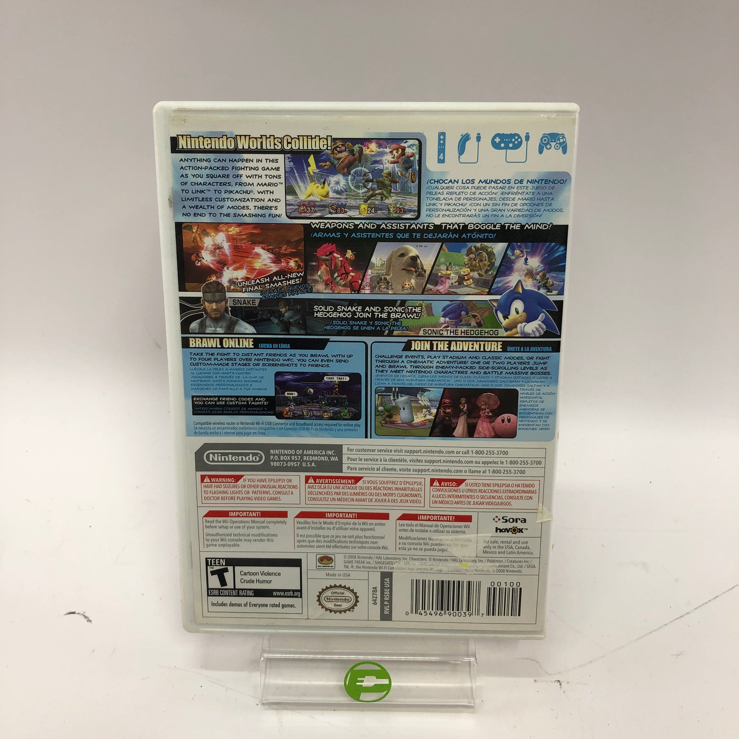 Super Smash Bros. Brawl (Nintendo Wii, 2008) Complete w Manual, No Inserts