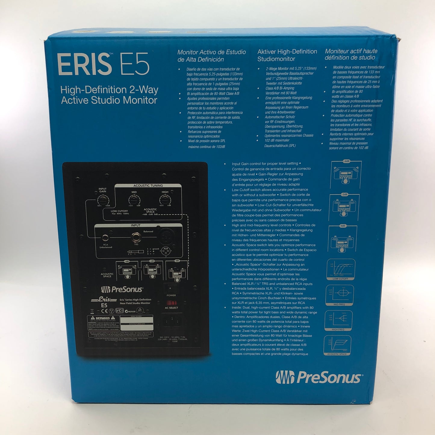 PreSonus Eris E5 HD 2-Way Active Near Field Studio Monitor Black