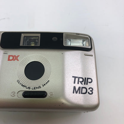 Olympus DX Trip MD 3 35MM Film Camera Black and Gold 34mm Lense