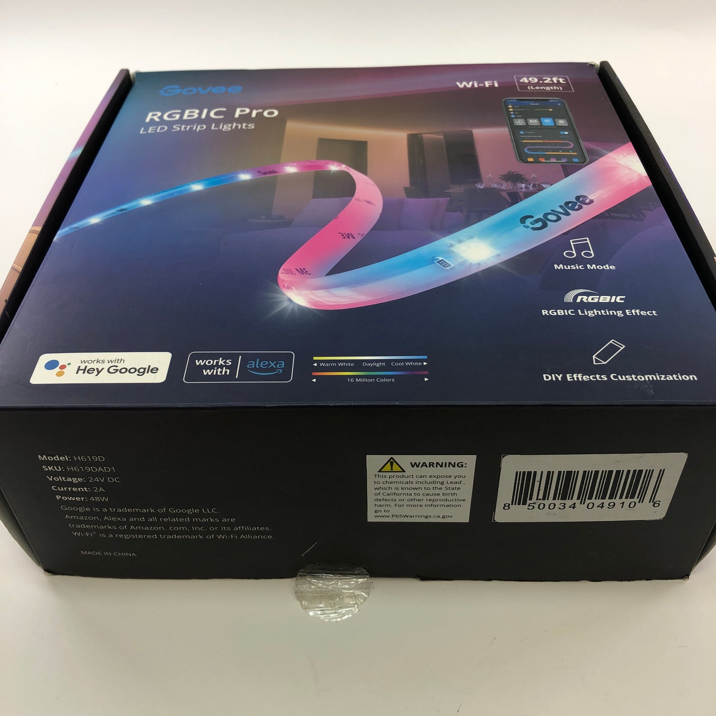 Govee RGBIC Pro LED Strip Lights 49.2 ft. H619D in Original Box