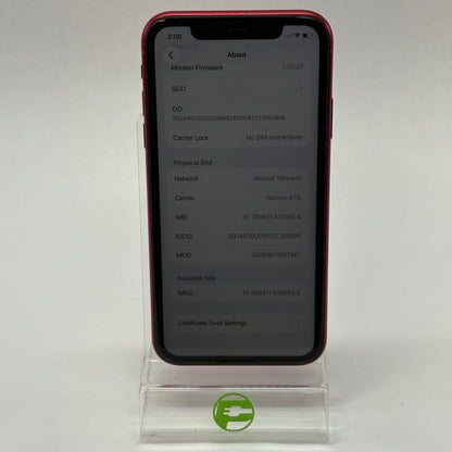 Unlocked Apple iPhone 11 64GB 26.2.1 Red MWL92LL/A