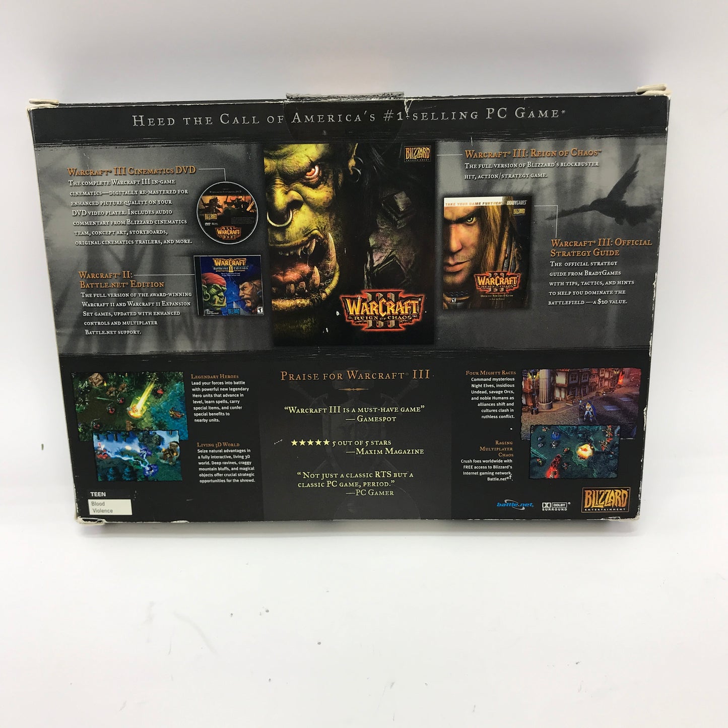 WarCraft III: Reign of Chaos [Exclusive Gift Set] (PC, 2002) CIB