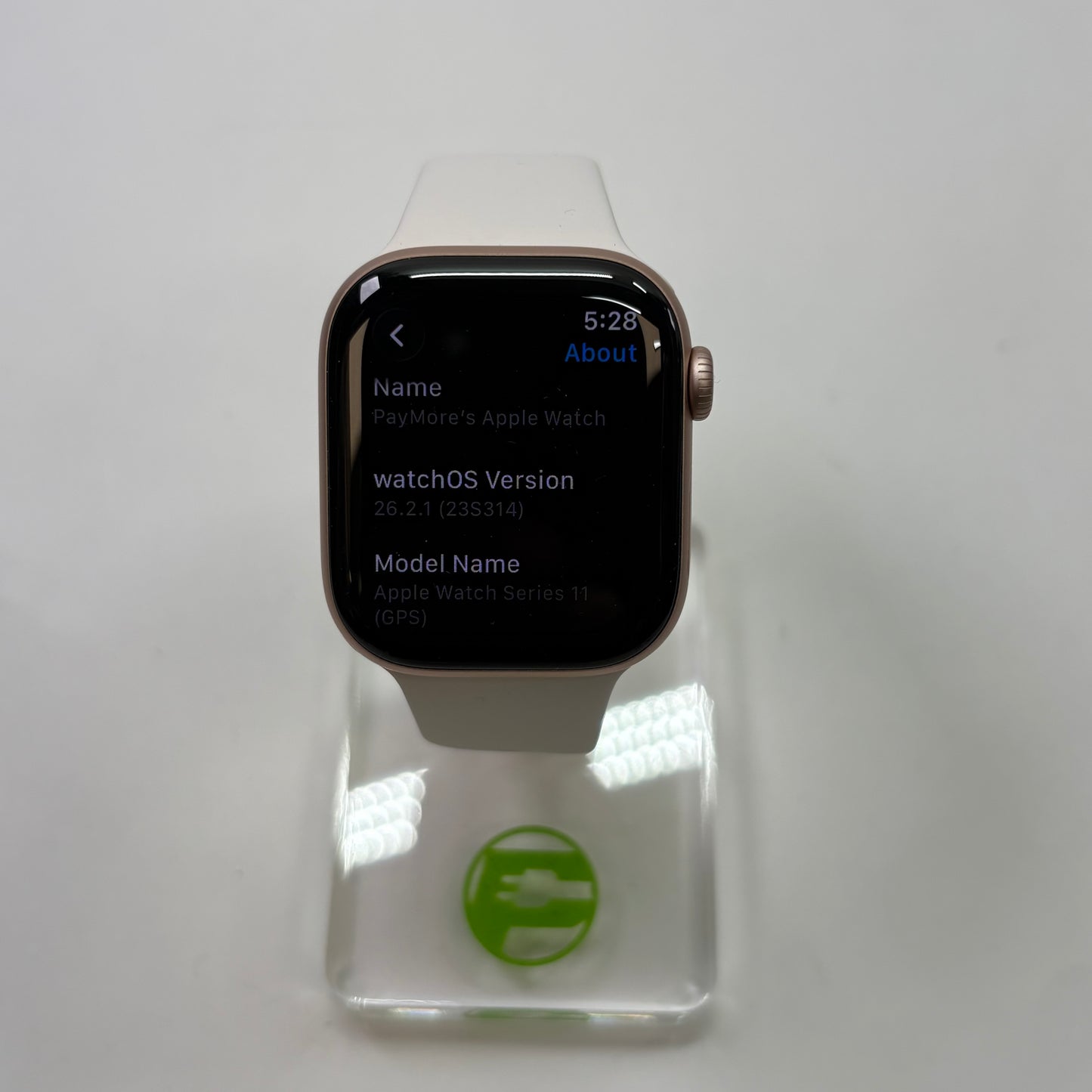 GPS Only Apple Watch Series 11 42MM Rose Gold Aluminum WhiteSport Band MEU04LW/A