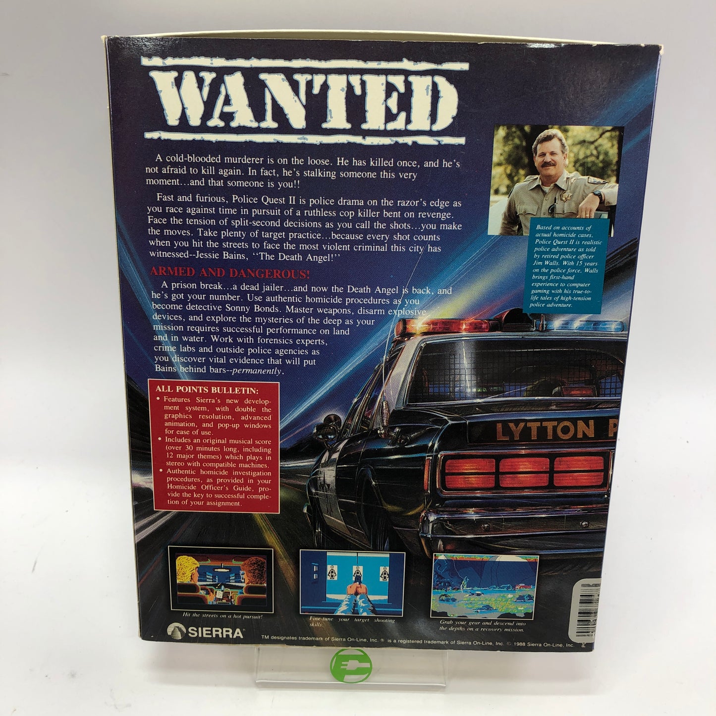 Police Quest 2 (PC, 1988) Complete in Original Box w Inserts CIB