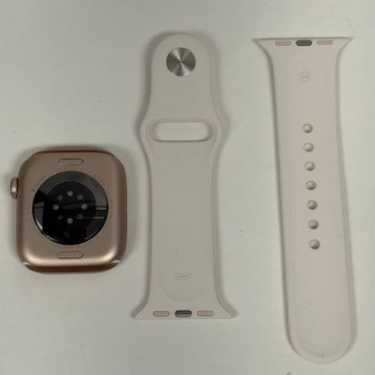 GPS Only Apple Watch Series 11 42MM Rose Gold Aluminum WhiteSport Band MEU04LW/A
