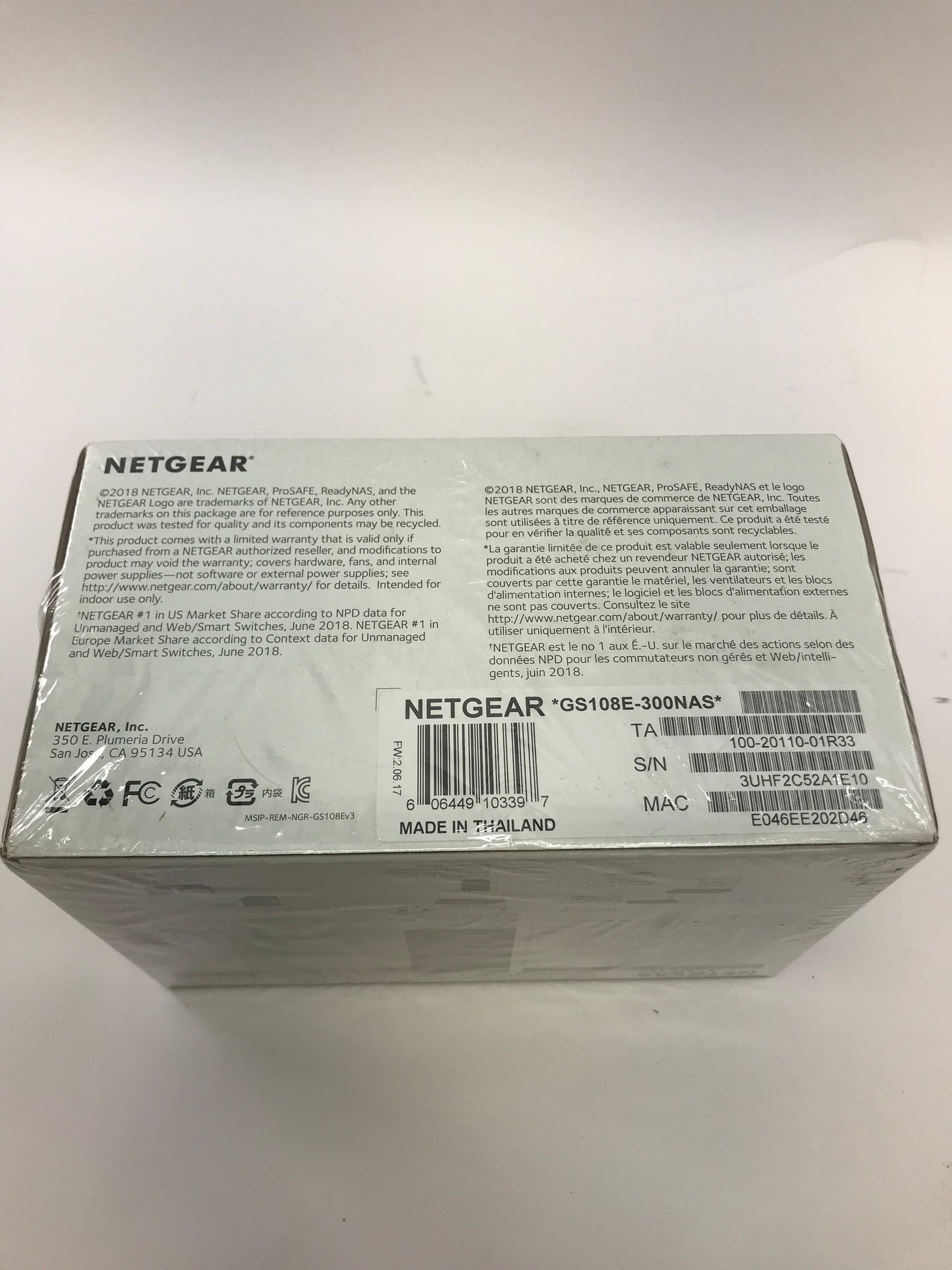 New Netgear Gigabit Ethernet Switch, 8 port 8-Port Gigabit Managed Switch GS108E