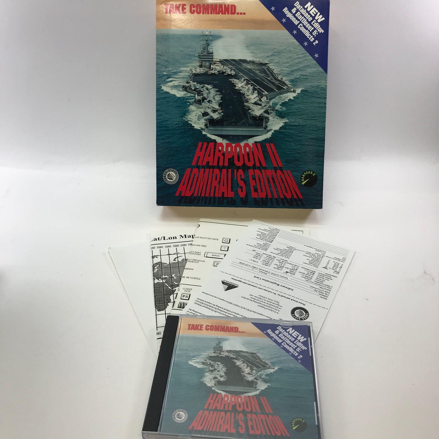 Harpoon 2 Admiral's Edition (PC, 1993) w Original Big Box and Inserts
