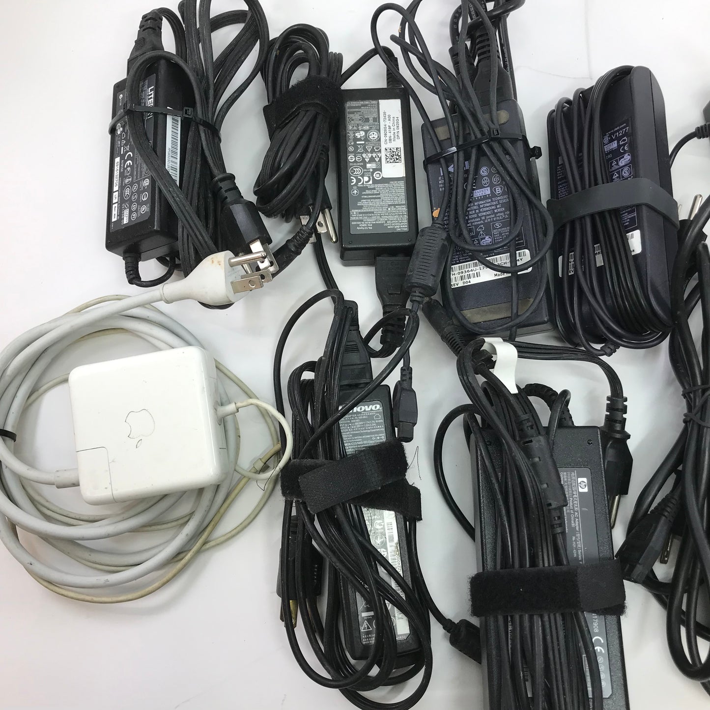 Lot of 12 - HP, Dell, Apple, Lenovo, LiteOn Computer Power Supply Adapters