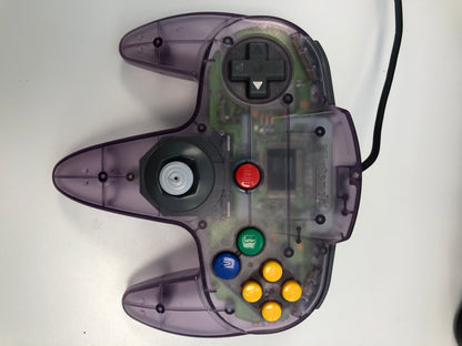 Nintendo 64 With 2 Atomic Purple Controllers Video Game Console NUS-001 Black