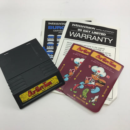 Burgertime (Mattel Intellivision, 1981) Complete in Original Box w/ Overlays CIB