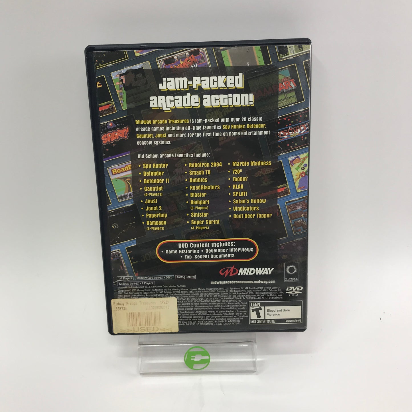 Midway Arcade Treasures (Sony PlayStation 2 PS2, 2003) CIB w Registration Card