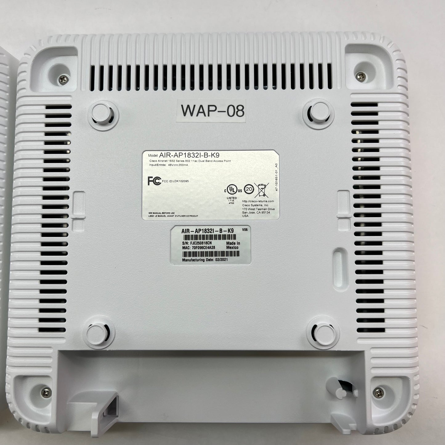 Lot of 2 Cisco Aironet 1830 Wireless Access Point AIR-AP1832I-B-K9