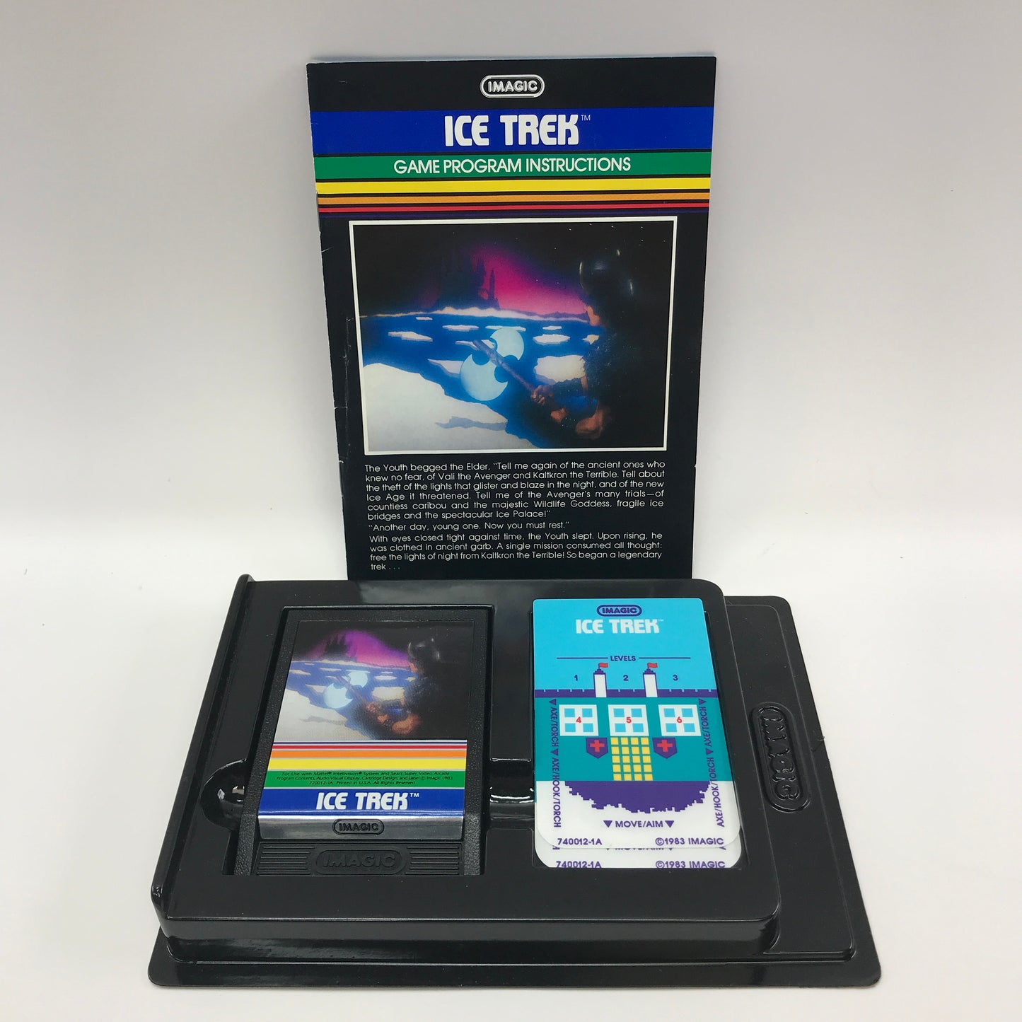 Ice Trek (Mattel Intellivision, 1982) Complete in Original Box w/ Overlays, CIB