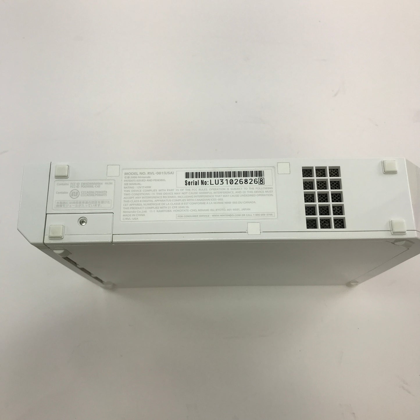 Nintendo Wii Video Game Console Only RVL-001 White No Controllers