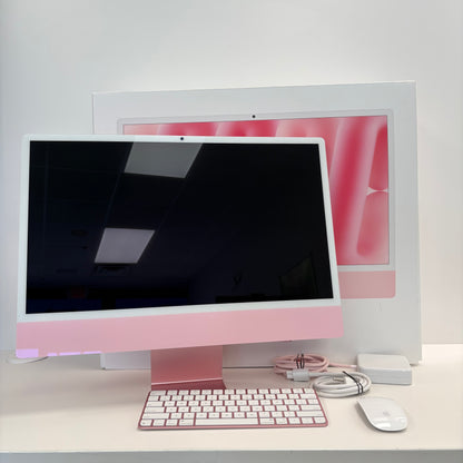 2024 Apple iMac 24" M4 10 Core 4.5GHz 16GB RAM 256GB SSD Pink MWV43LL/A