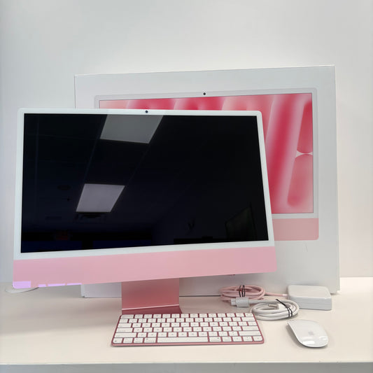 2024 Apple iMac 24" M4 10 Core 4.5GHz 16GB RAM 256GB SSD Pink MWV43LL/A