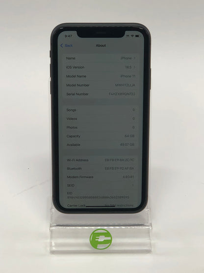 Unlocked Apple iPhone 11 64GB Black