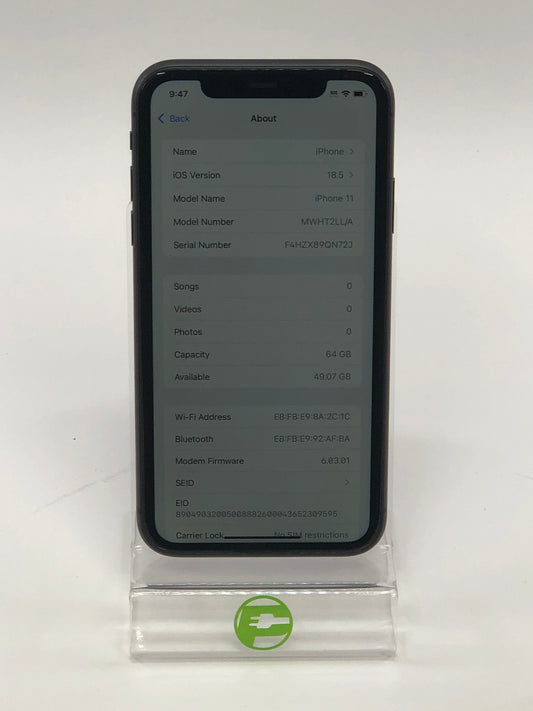 Unlocked Apple iPhone 11 64GB Black