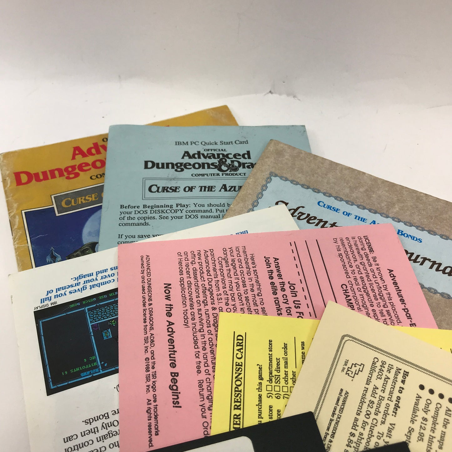 Advanced Dungeons & Dragons Curse of the Azure Bonds (PC, 1989) in Original Box