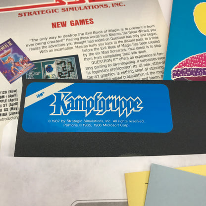 Kampfgruppe (PC, 1987) Complete in Original Box, Vintage 80's Strategy Game, CIB
