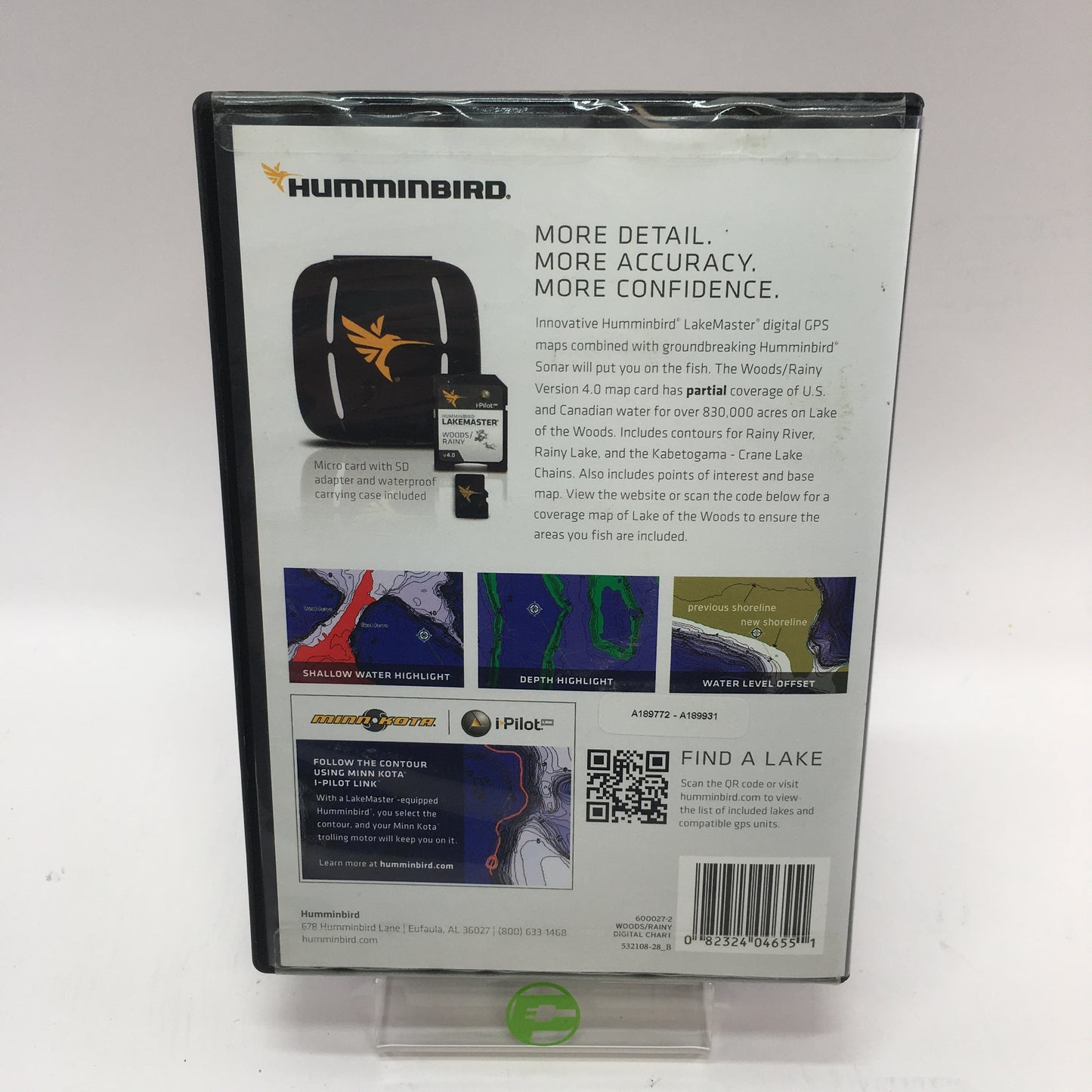 New Humminbird Lakemaster Digital GPS Maps- Micro Card Woods-Rainy v4.0