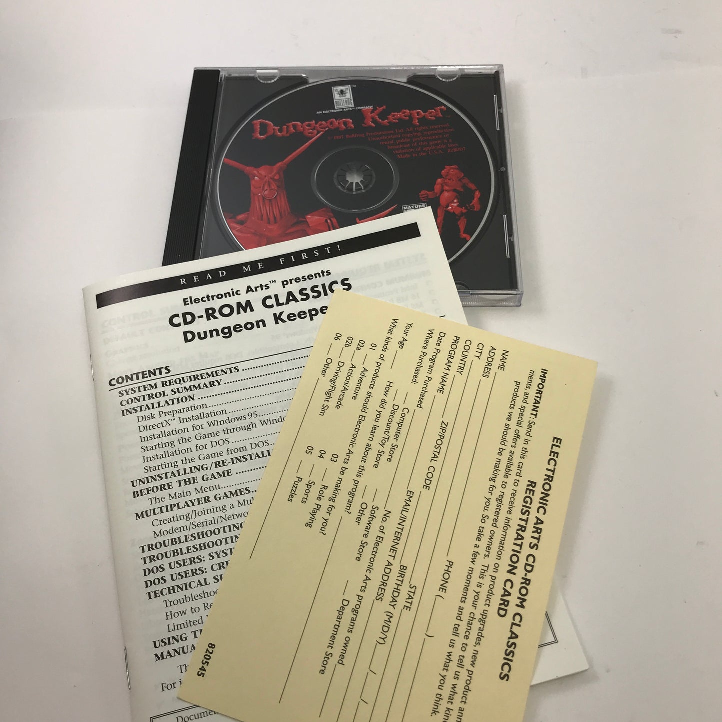 Dungeon Keeper (PC, 1997) Complete in Original Box, CIB