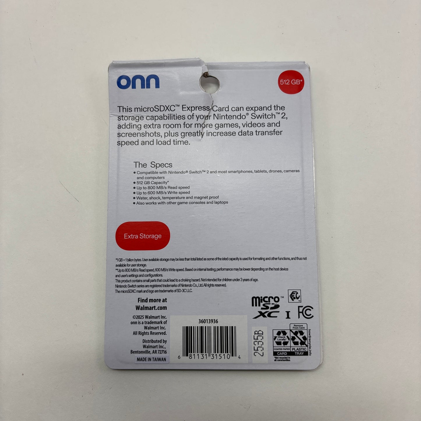 New Onn MicroSDXC 512GB 2535B