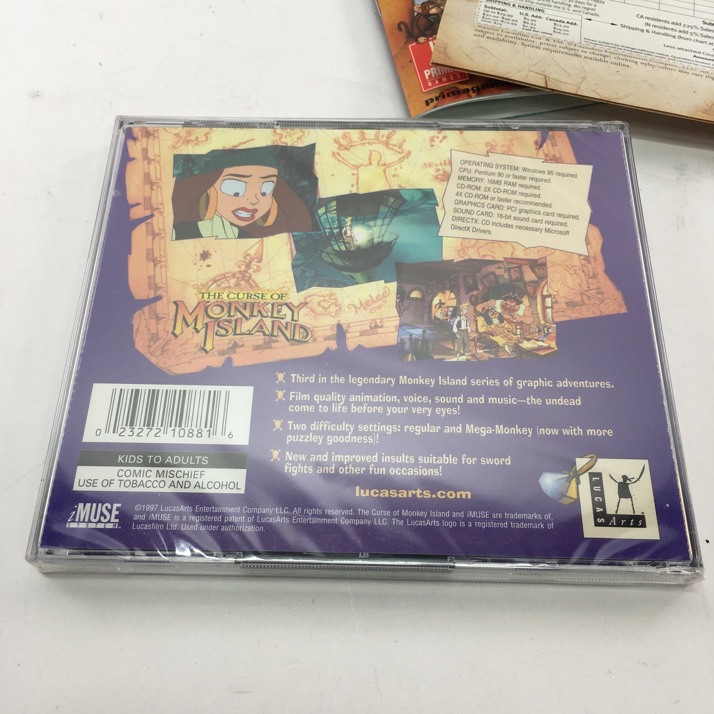 Escape from Monkey Island (PC, 2000) Complete  Original Box CIB Sealed Play Disc