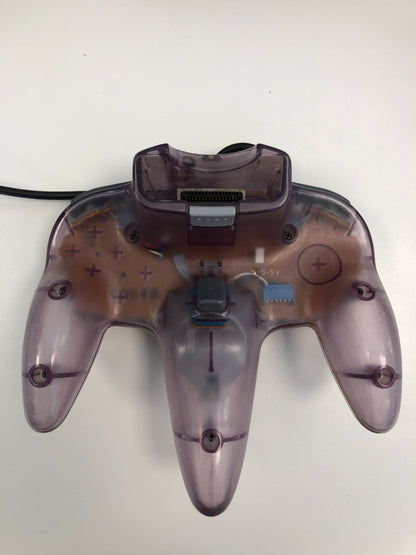 Nintendo 64 With 2 Atomic Purple Controllers Video Game Console NUS-001 Black