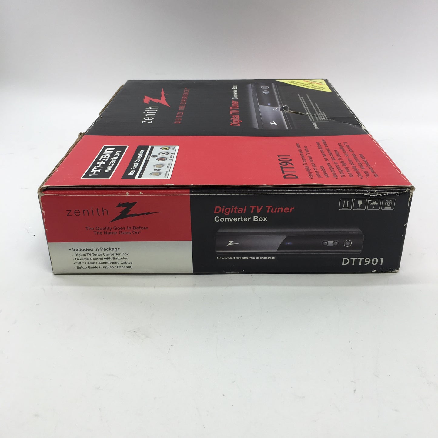 Zenith DTT901 Converter Box With Remote and Cables in Original Packaging