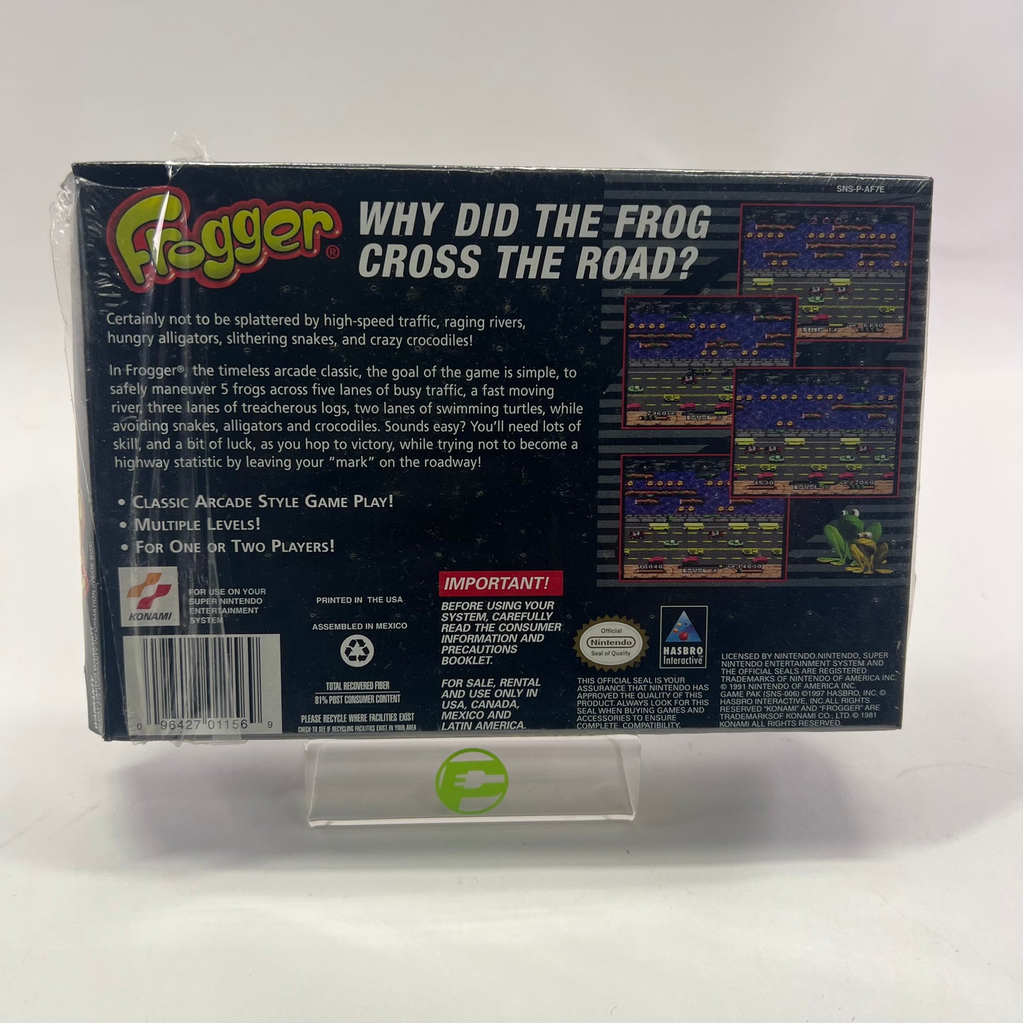 Frogger (Super Nintendo SNES, 1997) Complete In Box CIB
