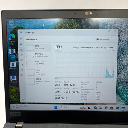 Lenovo ThinkPad T14 Gen 1 14" i5-10310U 2.2GHz 16GB RAM 500GB SSD